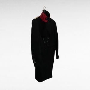 Burberry Prorsum wool cashmere black trench tailored fitted suit coat xs